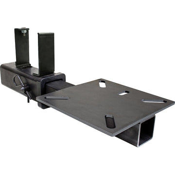 Stronghand Hitch Mount Vise Plate mounted under Rhino Cart Table