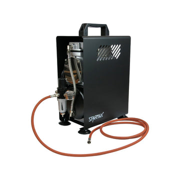 Sparmax Achieve TC610H airbrush compressor with 2.5 litre tank and pressure gauge