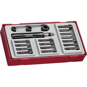 Teng 19-piece 1/4 inch drive impact driver set in TC-Tray with removable lid