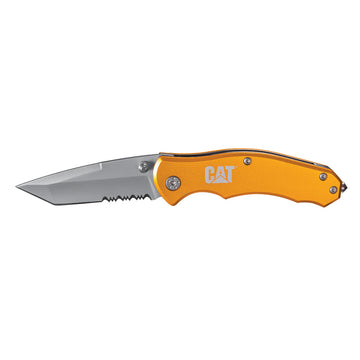 Cat® 165mm Serrated Tanto Blade Folding Knife with Glass Break | Alltrade