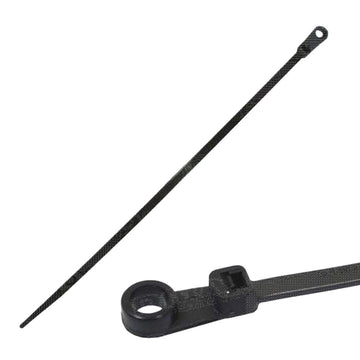 Black nylon cable ties 280mm x 4.2mm with eyelet, pack of 100
