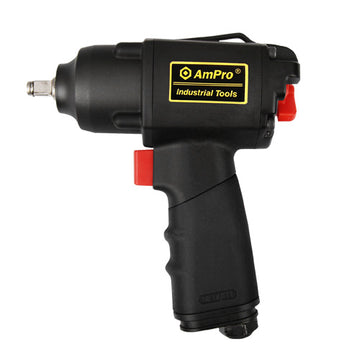 AmPro 3/8 inch drive air impact wrench with twin hammer mechanism