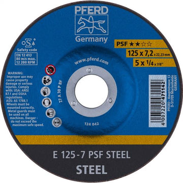 Pferd General Purpose D/C Grinding Disc E 125x7.0mm A30 PPSF, each | PPS Industries