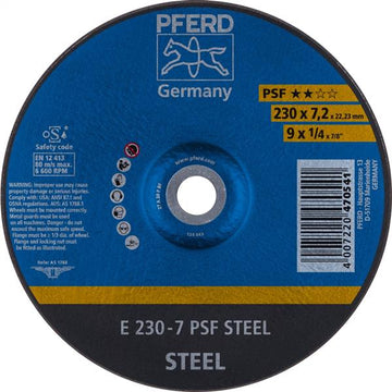 Pferd General Purpose D/C Grinding Disc E 230x7.0mm A30 PPSF, each | PPS Industries