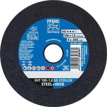 Pferd Inox Cut Off Disc EHT 100x1.6mm A45 RSG/SG, each | PPS Industries