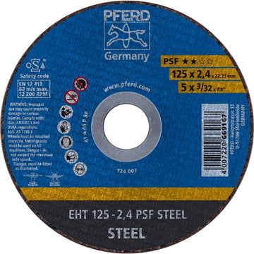 Pferd General Purpose Cut Off Disc EHT 125x2.4mm A46 PPSF, each | PPS Industries