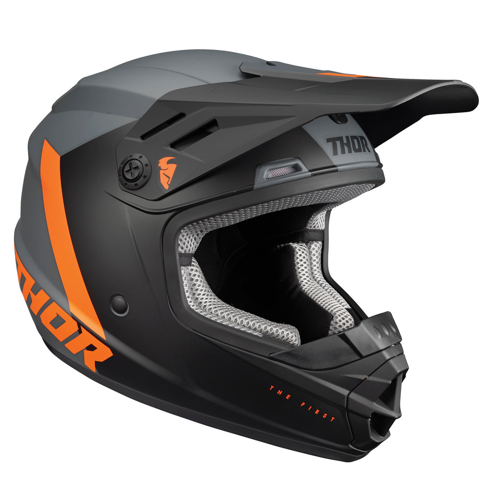 Helmet S23y Thor Mx Sector Chev Charcoal Orange Youth Medium | Formula