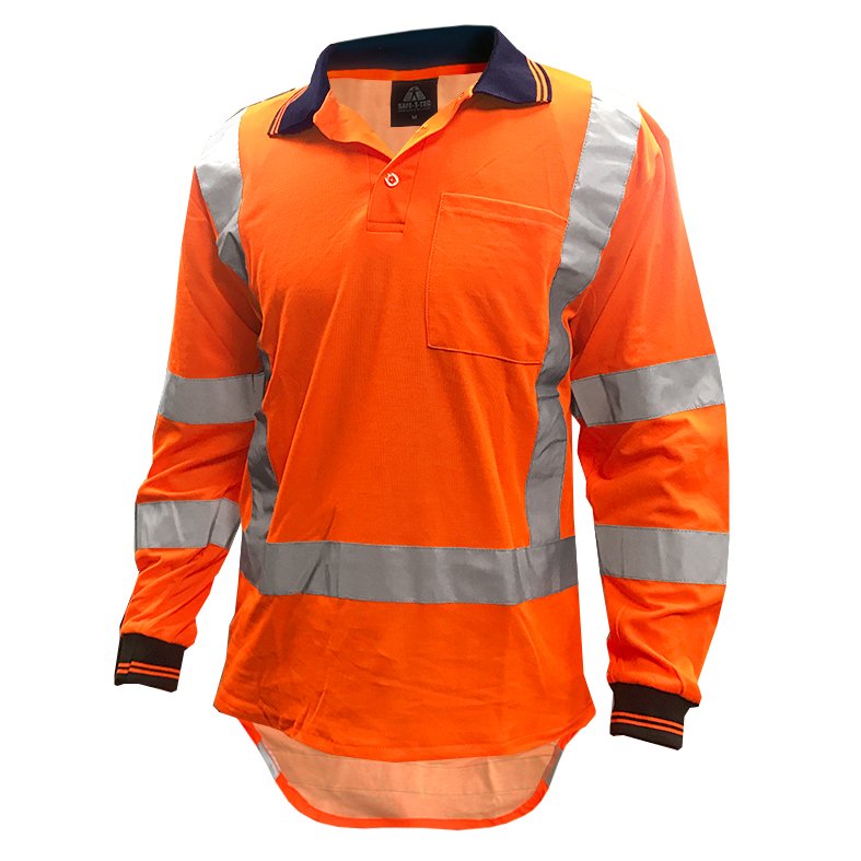 Clearance - Esko Hi-Vis D/N TTMC Polo, LS, Orange -Size 8XL