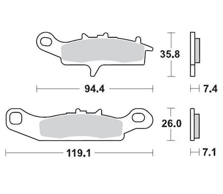 Brake Pads Moto Master Pro Sintered Front Left For Kawasaki Front Right For Kawasaki Suzuki | Formula