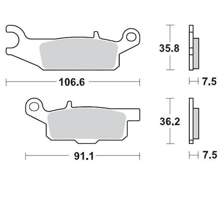 Brake Pads Front Right Moto Master Pro Sintered For Yamaha Yfm250 Raptor 08-11 Yfm250r Yfm250r 12-13 | Formula