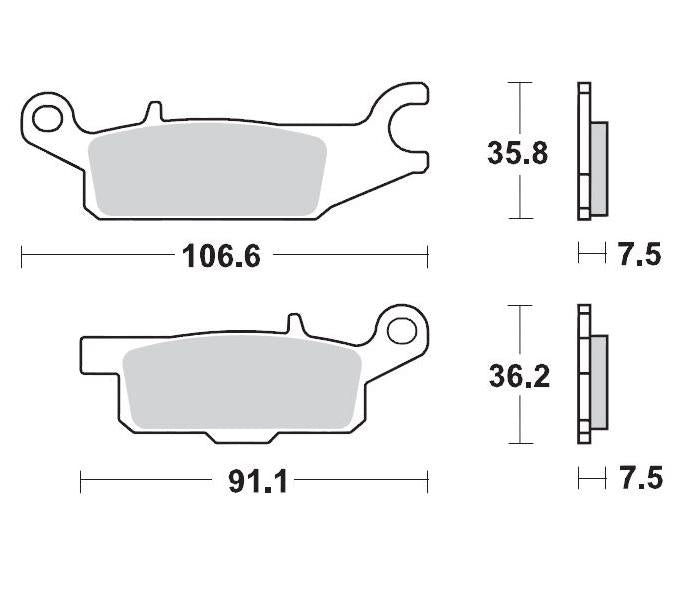 Brake Pads Front Left Moto Master Pro Sintered Yamaha Yfm250 Raptor 08-11 Yfm250r Yfm250r 12-13 | Formula