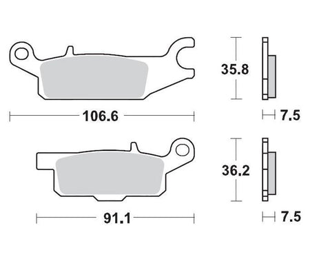 Brake Pads Front Left Moto Master Pro Sintered Yamaha Yfm250 Raptor 08-11 Yfm250r Yfm250r 12-13 | Formula