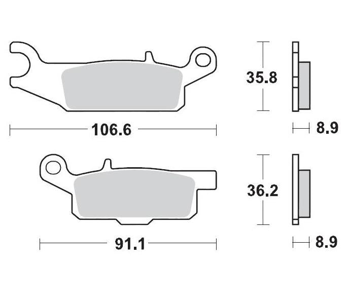 Brake Pads Rear Moto Master Pro Sintered Yamaha Grizzly 550 09-11 Grizzly 700 07-14 | Formula