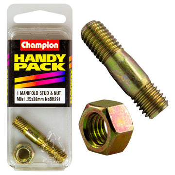 Champion M8 x 38 manifold stud and nut