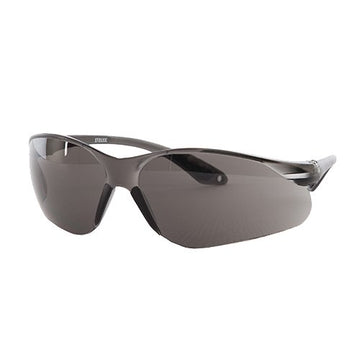 Grit safety glasses with smoke lenses and wraparound design