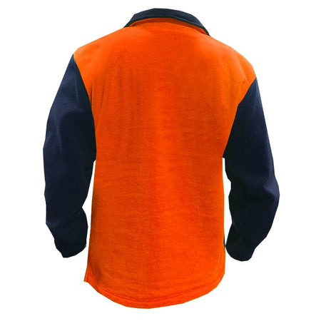 Clearance - Esko Hi Vis Polar Fleece, 360gsm Orange/Navy-Size Small