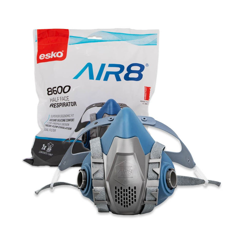 Esko AIR8 8600 Half-Face Silicone Respirator - Large