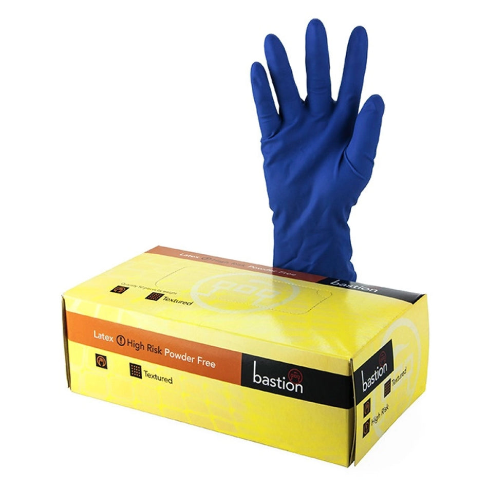 Latex Disposable Gloves Powder Free Medium Bastion High Risk 50 Pack