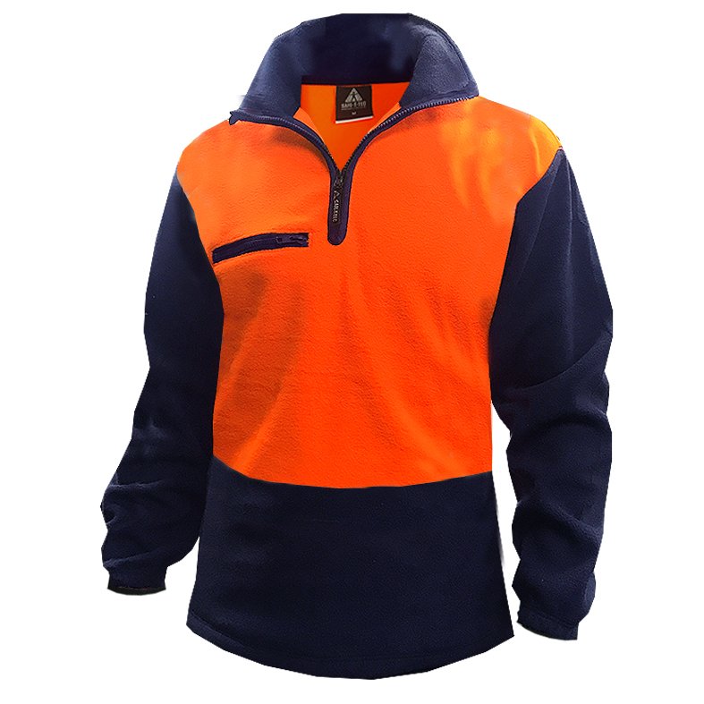 Clearance - Esko Hi Vis Polar Fleece, 360gsm Orange/Navy-Size 3XL