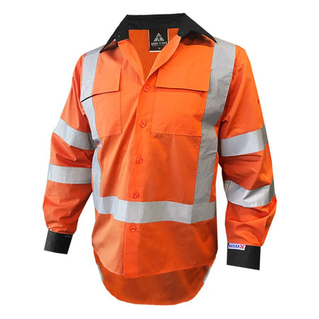 Esko Rip Stop 155gsm Cotton LS Shirt, TTMC-W, O/Black-Size 4XL