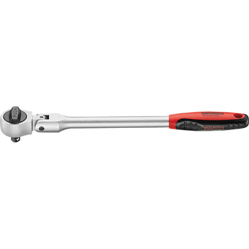 Teng 1/4 inch drive long ratchet with flexible head, 200 mm length