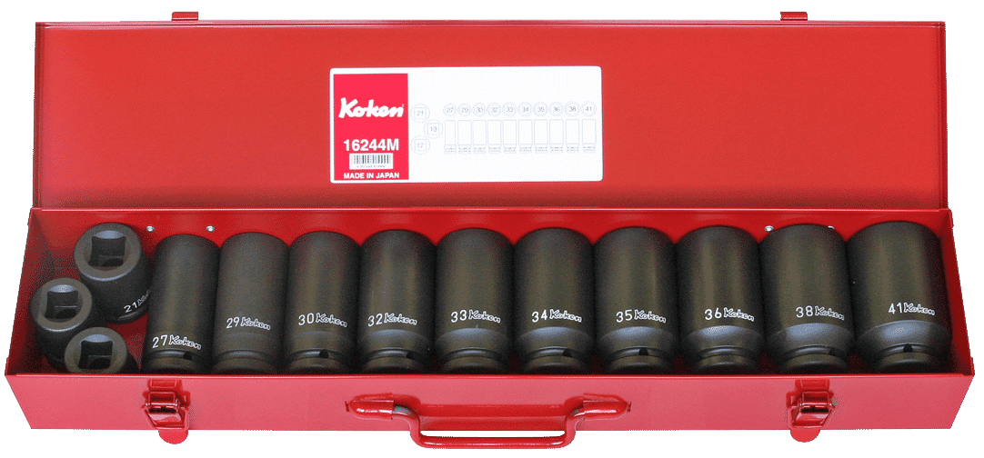 Koken 16244M-6P Deep Impact Socket Set 3/4"Dr 13pc 27-41mm | Hobeca