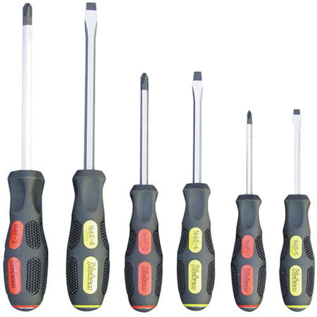 Koken 166PS Screwdriver Set Heavy Duty 6pc #1-3 Phillips & 5-8mm Flat Blade | Hobeca