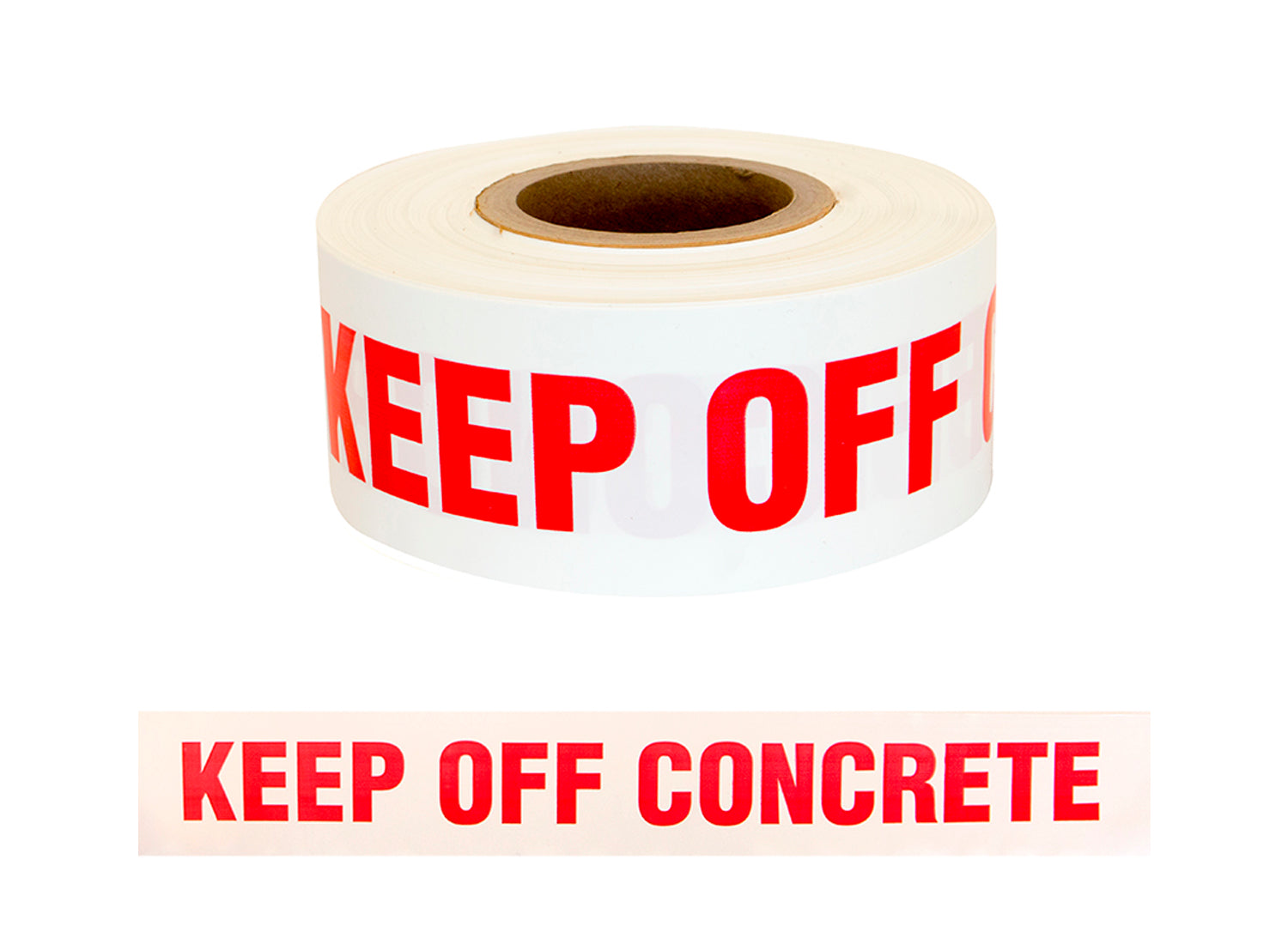 Esko PE Barrier Warning Tape - KEEP OFF CONCRETE 75mm X 250M (White)