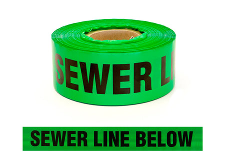 Esko Trench Warning Tape - SEWER MAIN BELOW 75mm x 250m (Green)