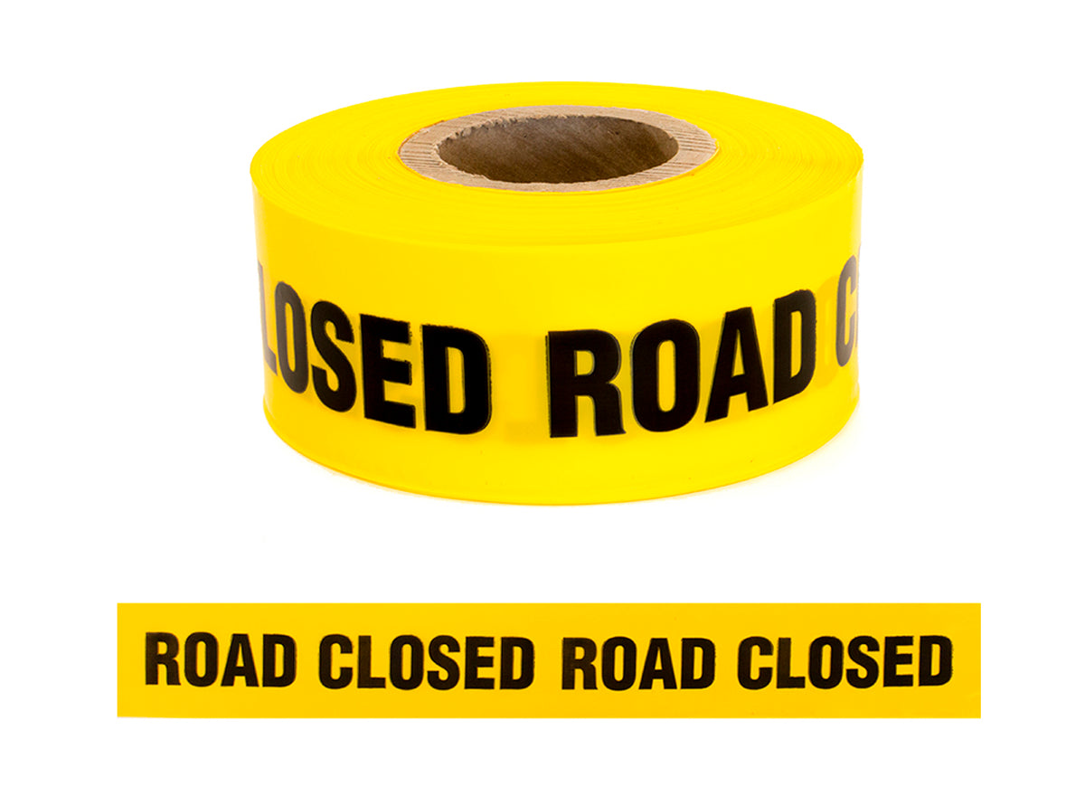 Esko PE Barrier Warning Tape - ROAD CLOSED 75mm X 250M (Yellow)