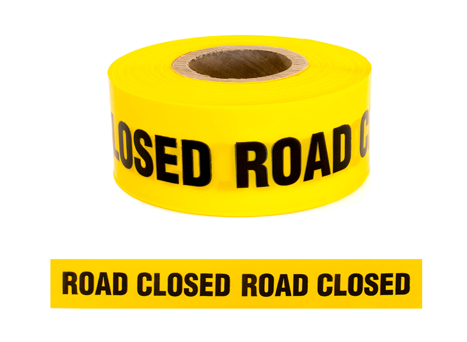 Esko PE Barrier Warning Tape - ROAD CLOSED 75mm X 250M (Yellow)