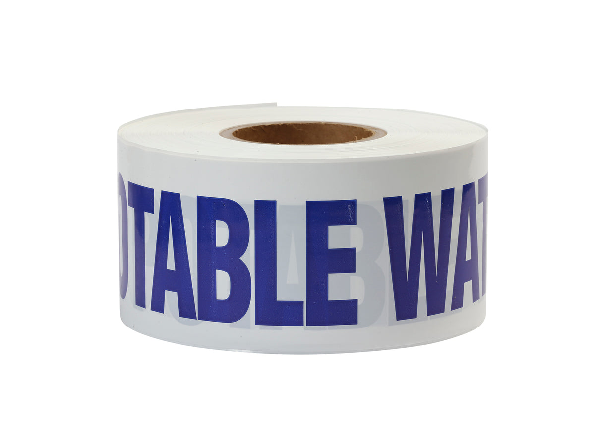 Esko PE Barrier Warning Tape - NON POTABLE WATER 100mm x 300m (White)