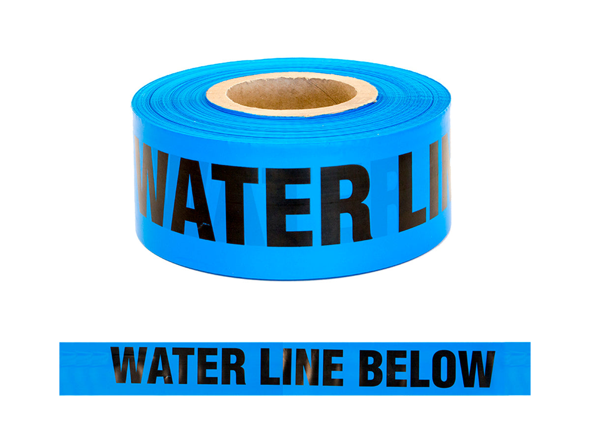 Esko Trench Warning Tape - WATER LINE BELOW 75mm x 250m (Blue)