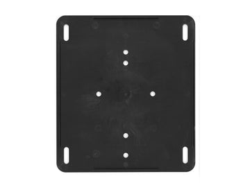 Black plastic hydrant backing plate with snap-fit indicator assembly
