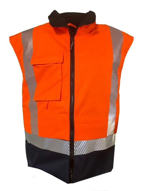 Clearance - Esko PU Coated Vest, Fleece Org/Blue-Size 2XL