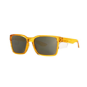 Oakura Bourbon safety specs with smoke lens and clear side shields