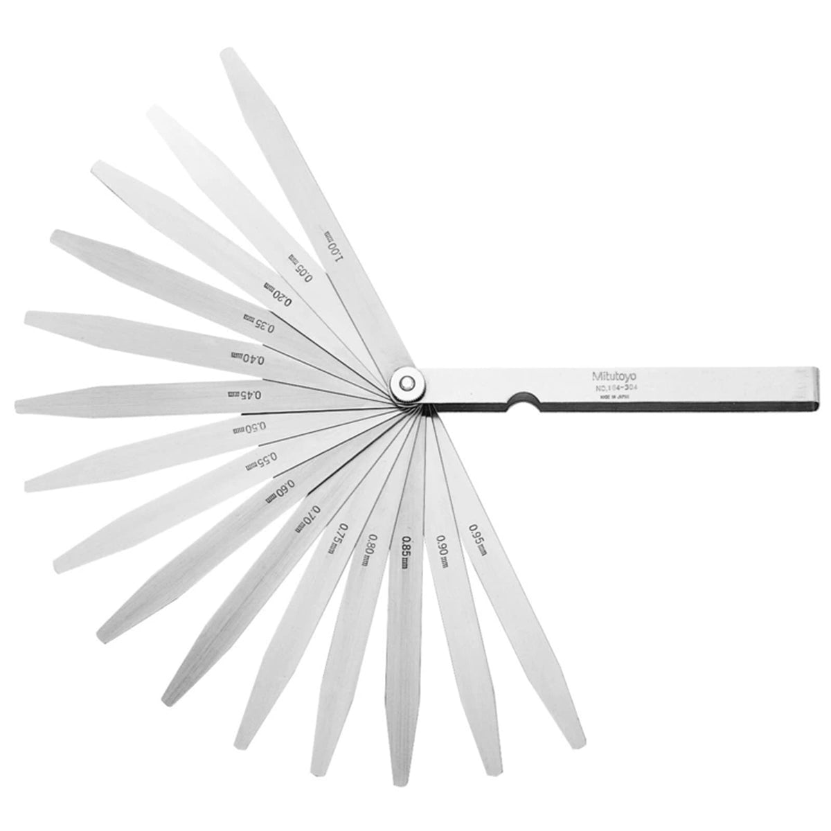 Mitutoyo Feeler Gauge 0.05 - 1.0mm 20pc Long Leaf | Hobeca