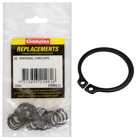 Champion 3/4in Imperial External Circlip -20pk | ISL