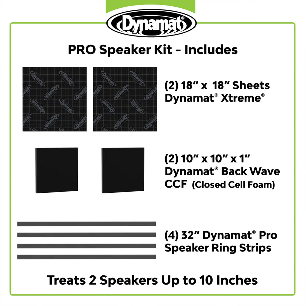 Dynamat Pro Speaker Kit (457mm X 457mm X 5mm) - 2 Sheet Pack (0.84 Sq Metre Coverage) | Formula