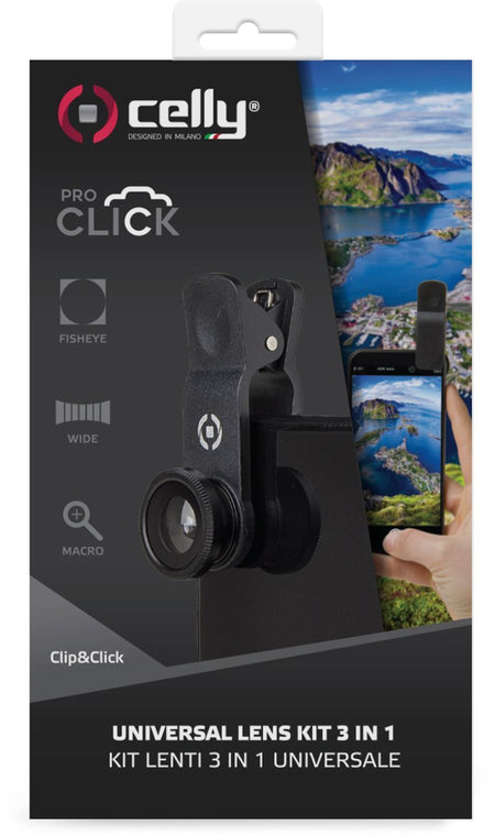 Celly Clip & Click 3-In-1 Smartphone Lens Kit | Formula