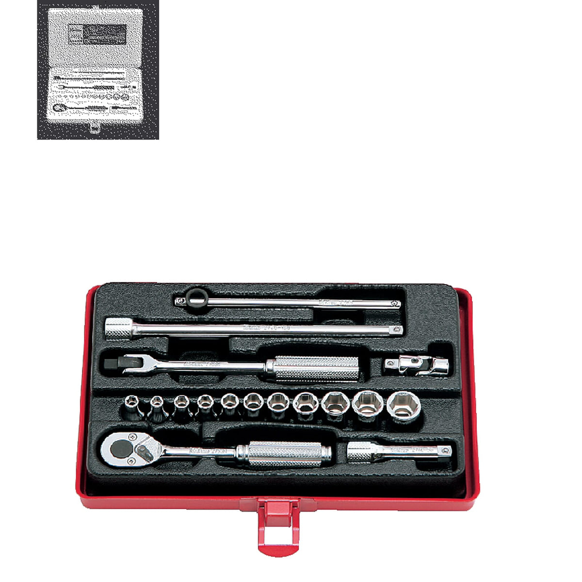 Koken 2261M Socket Set 6pt 17pc 1/4"Dr 4-12mm | Hobeca