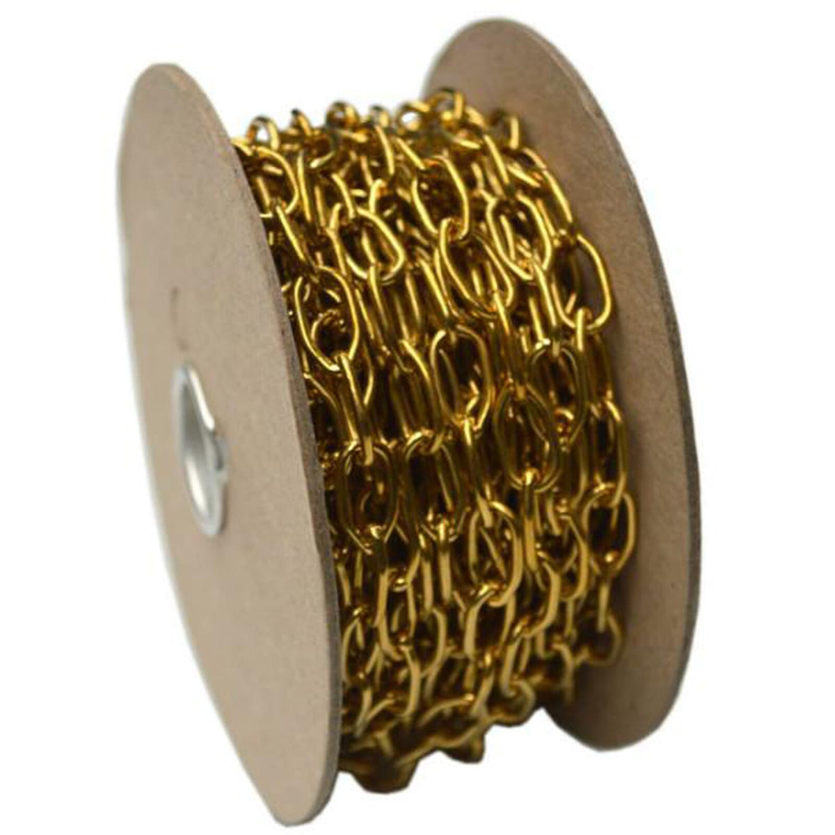 Hipkiss Oval Link Chain 10m Reel - Brass #242 12mm | Hobeca