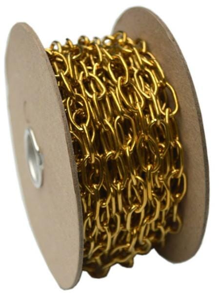 Hipkiss Oval Link Chain 10m Reel - Brass #242 16mm | Hobeca