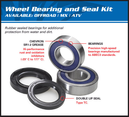 Wheel Bearing Kit Rear All Balls Kawasaki Klx110 02-21 Klx110l 10-21 Suzuki Drz110 03-06 | Formula