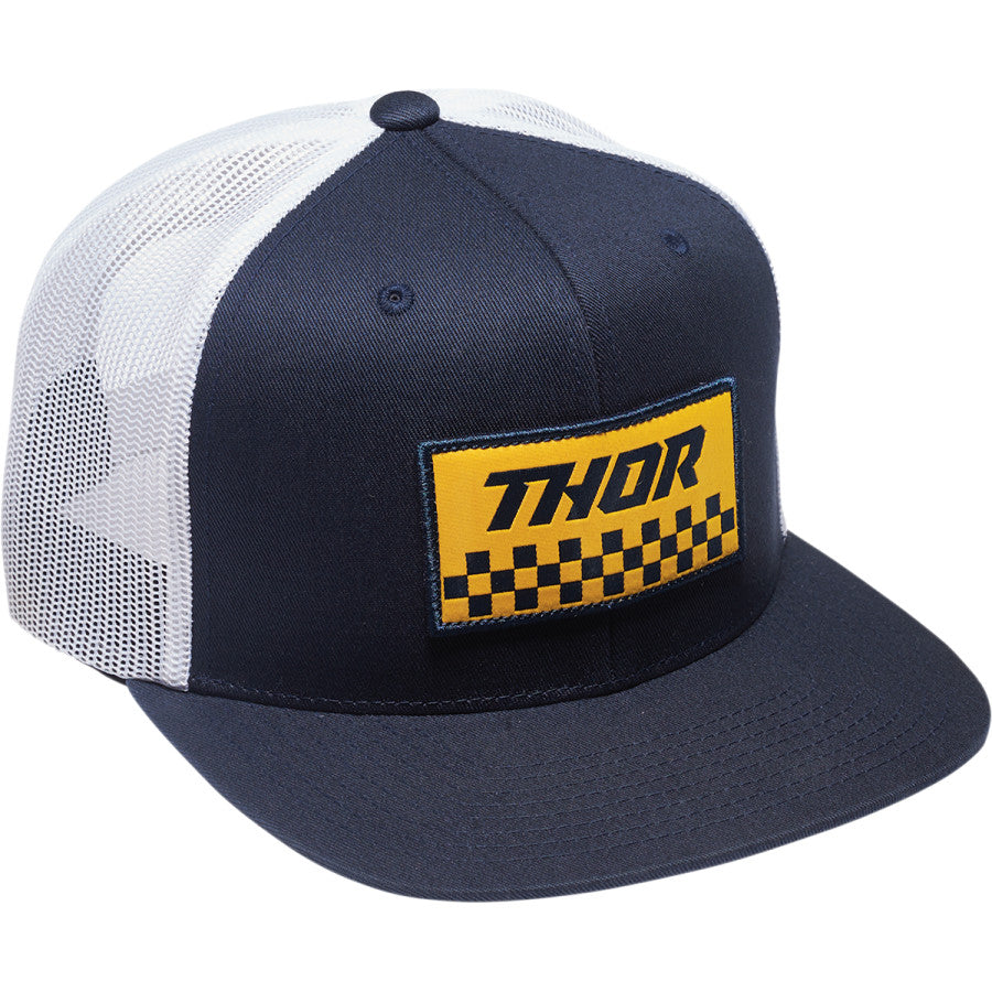 Hat Thor Checkers Trucker Snapback Navy / White One Size | Formula
