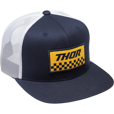 Hat Thor Checkers Trucker Snapback Navy / White One Size | Formula