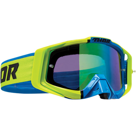 Thor Mx Goggles S23 Sniper Pro Divide Lime Blue Includes Spare Clear Lens | Formula