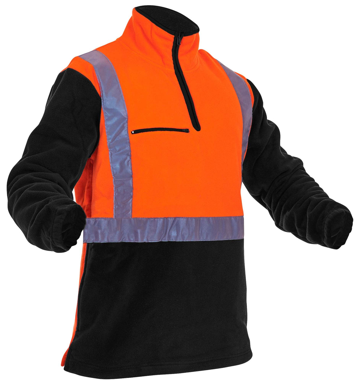 Esko D/N Polar Fleece 1/2 Zip Tunic - 380gm - Fluoro Orange/Black