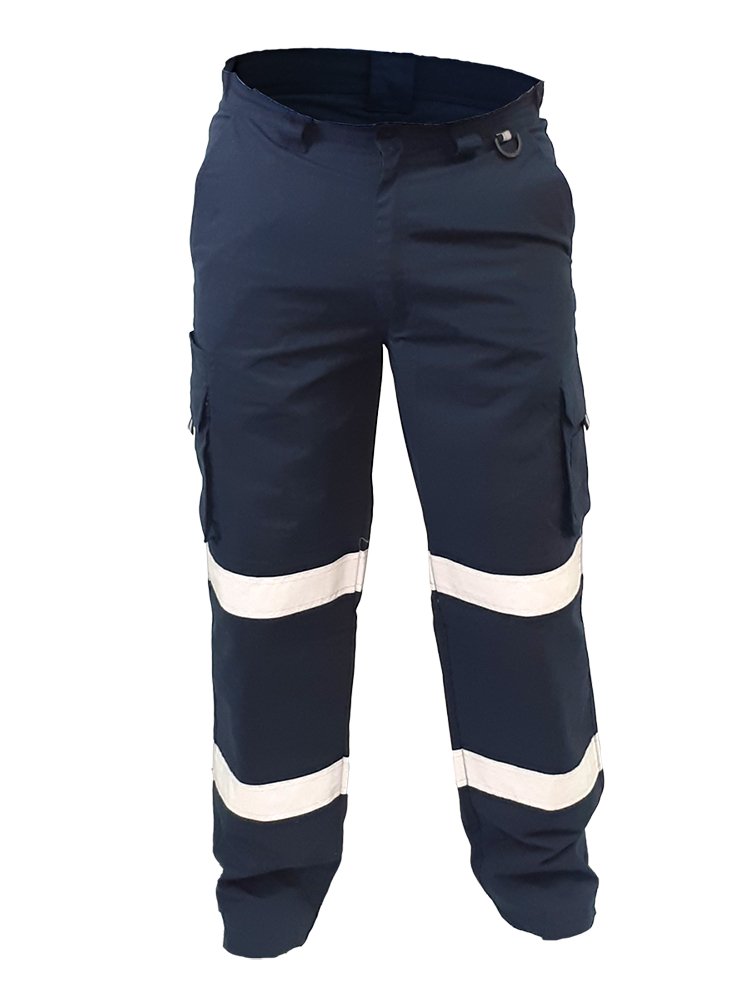 Esko Taped Polycotton Ripstop Cargos, Navy -Size 34"/87cm