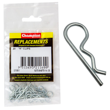 Champion R-Clip To Suit 1/4in To 3/8in Shaft Dia. -20pk | ISL